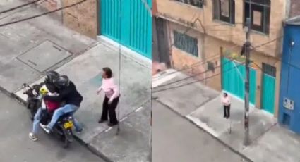 Ladrones roban a abuelita en la calle; le quitaron hasta sus flores | VIDEO