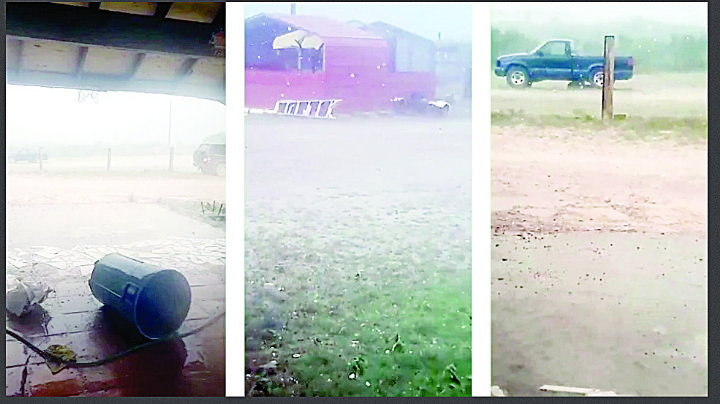 Así fue la granizada que sorprendió en Anáhuac; también pegó cerca de Laredo, Texas