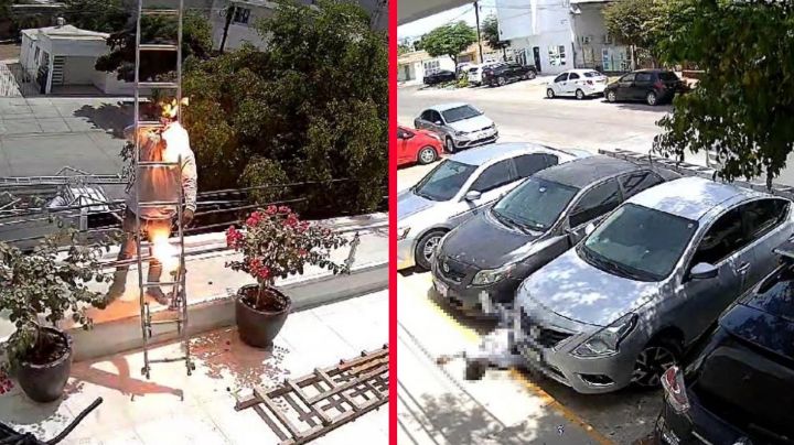 Trabajador se electrocuta al revisar un aire acondicionado en Sinaloa | VIDEO