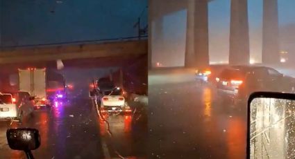 Trailero de Nuevo Laredo queda en medio de tornado en Texas | VIDEO