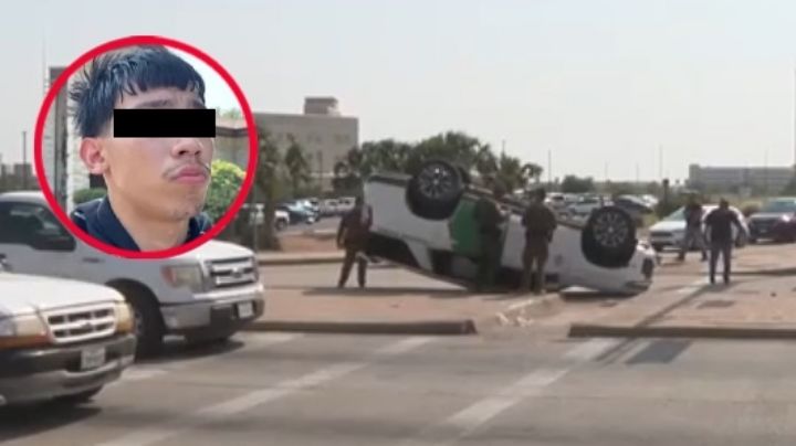 Persecución en Bulevar Bob Bullock provoca volcadura de patrulla; atrapan a 'coyote' de 19 años