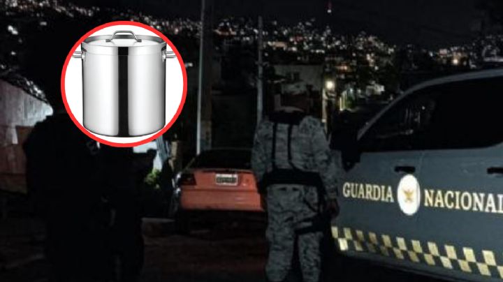 Olla pozolera causa movilización policiaca; había un hombre descuartizado en su interior