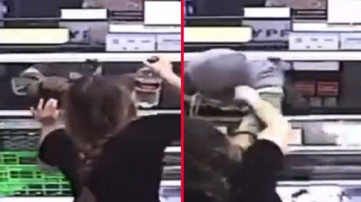 Ladrón intenta robar una tienda y encargada le da una paliza; es practicante de kick boxing | VIDEO