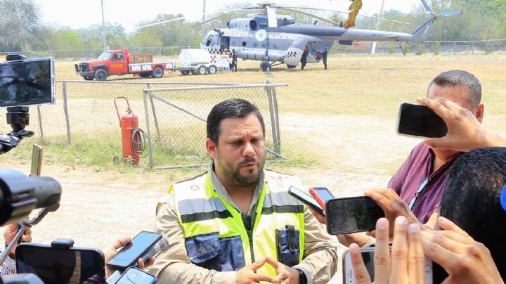 Controlan incendio en la Sierra Madre; se une helicóptero de la Guardia Nacional