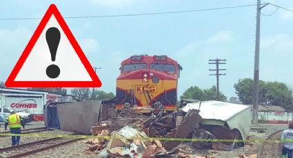 Tráiler es partido en dos por el tren; venía a Nuevo Laredo