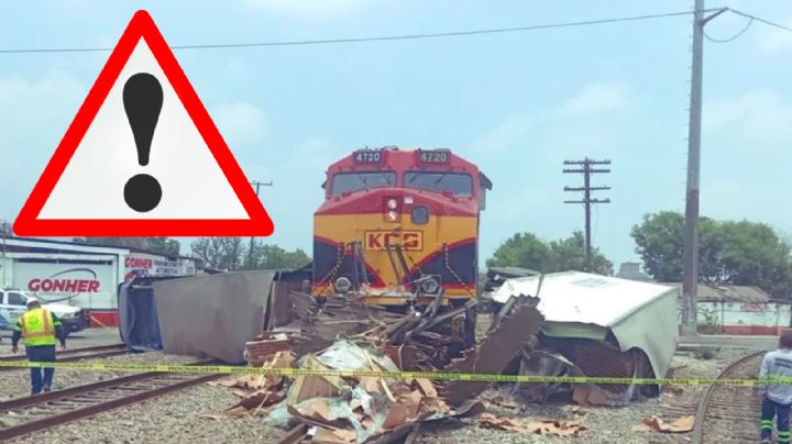 Tráiler es partido en dos por el tren; venía a Nuevo Laredo