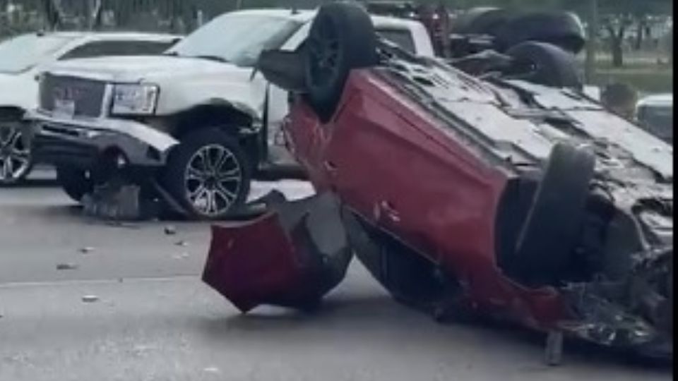 El choque múltiple ocasionó congestionamiento vial