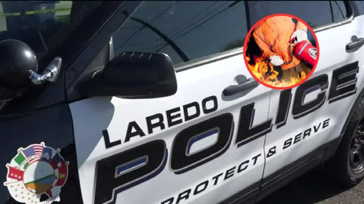 Policía se salva de llamas infernales; se incendió su patrulla en Laredo