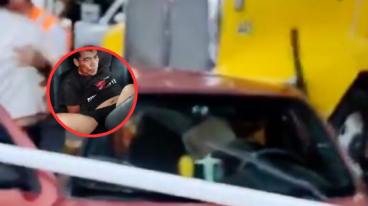 Trailero drogado choca contra una familia; lo detienen y apenas puede hablar | VIDEO