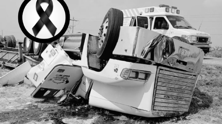 Muere chofer de línea de tráileres de Nuevo Laredo; volcó en Vallecillo