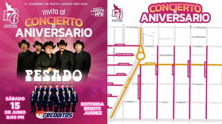 Por festejo del 176 Aniversario de Nuevo Laredo cerrarán estas vialidades