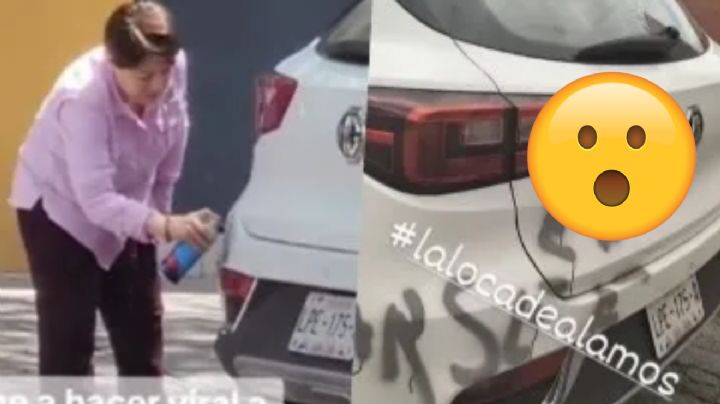 Abuelita grafiteó carro estacionado fuera de su casa; le apodaron 'la Loca de los Álamos'