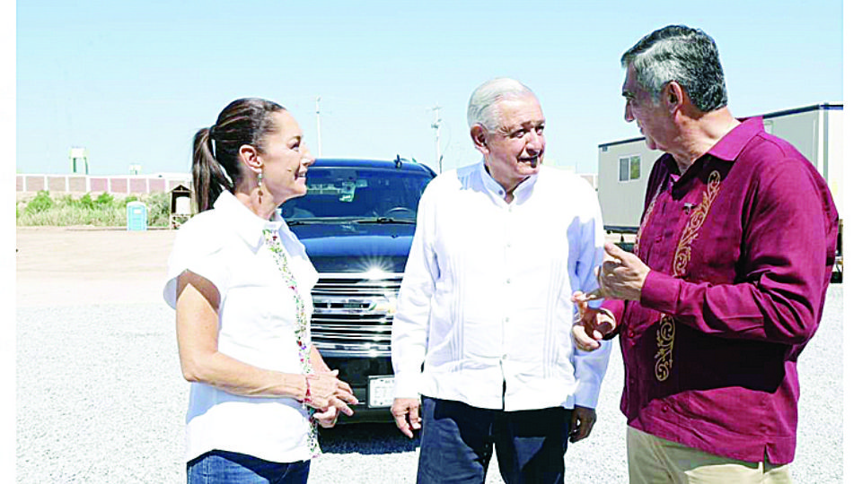 Claudia Sheinbaum, Andrés Manuel López Obrador y Américo Villarreral