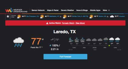 Lanzan alerta de tornado para el condado de Webb y el sur de Texas