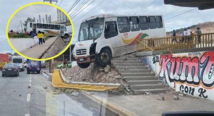 Chofer de camión urbano se desmaya, choca contra puente y 11 pasajeros resultan heridos