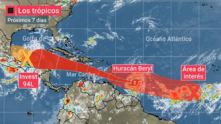 Huracán Beryl aumenta a categoría 4; esta es su trayectoria