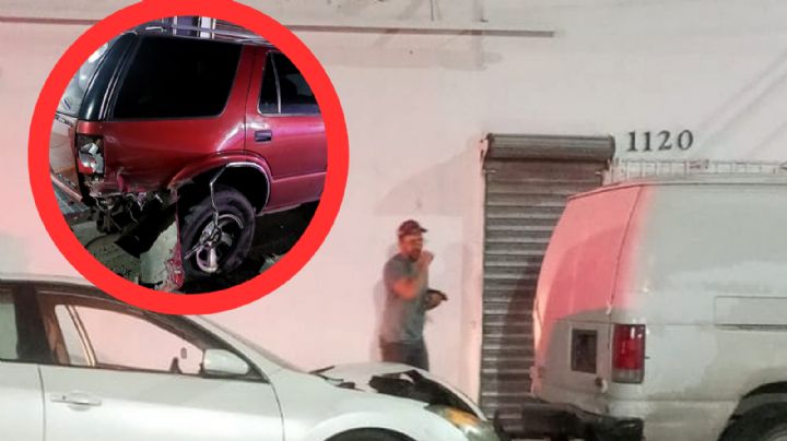 Abuelito destroza 2 vehículos estacionados en el centro de Nuevo Laredo