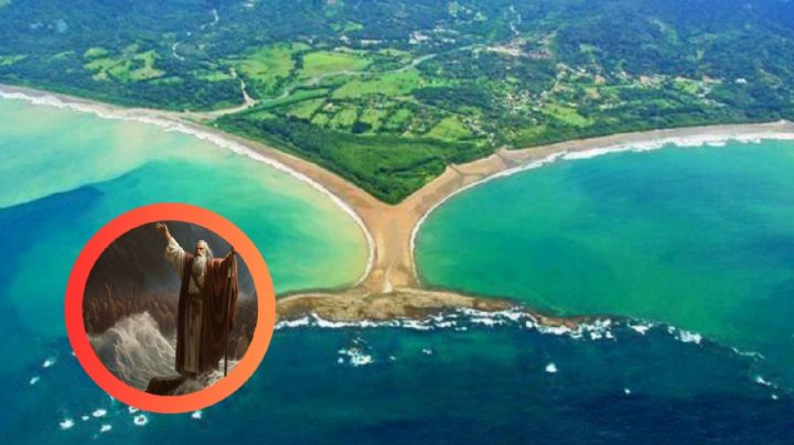 ¿Es el puente de Moisés? Este impresionante 'camino de arena' divide el mar en dos