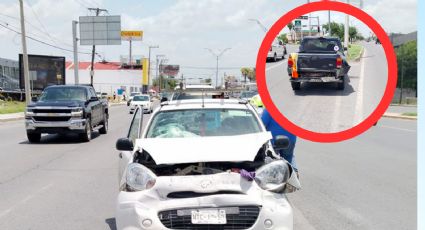 Por distraído, conductor le da por detrás a camioneta en la avenida Reforma en Nuevo Laredo