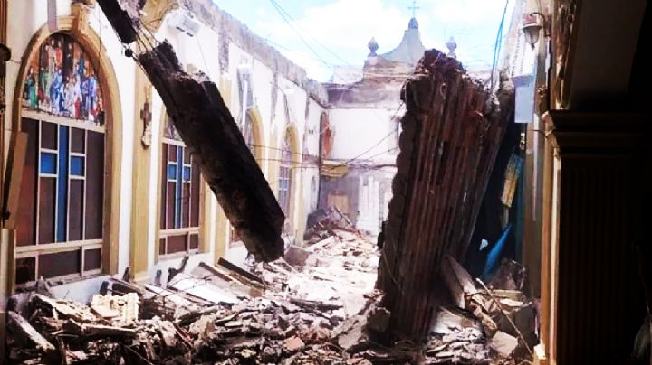 Colapsa el techo de la Iglesia San Gregorio Magno en Cerralvo, Nuevo León