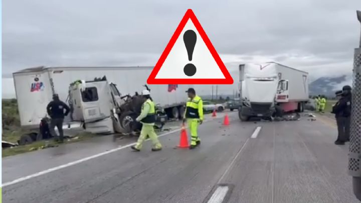 Brutal choque de tráileres deja un muerto en carretera a Saltillo| VIDEO