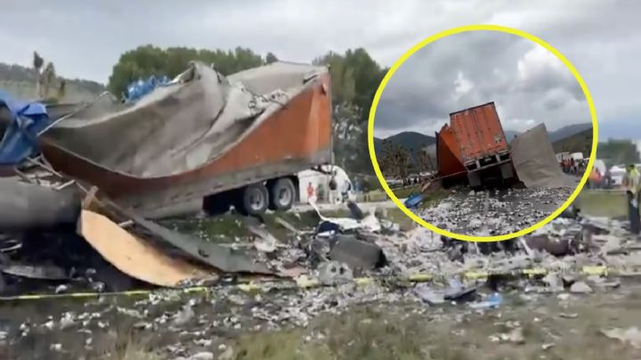 Carreterazo deja tres muertos; trailero lleva a su hijo en la cabina y perdieron la vida