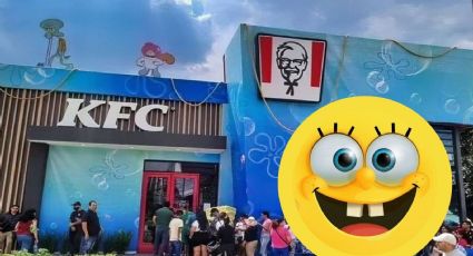 ¡Bob Esponja se toma Monterrey por sorpresa!, este es el icónico KFC con estilo de ‘Fondo de Bikini’