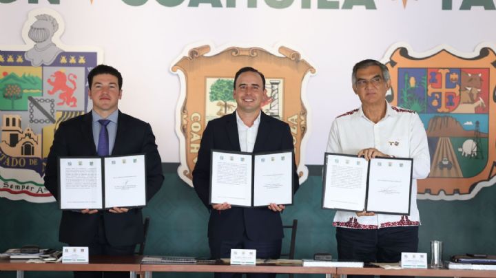 Américo Villarreal firma convenio de seguridad con gobernadores de Coahuila y Nuevo León