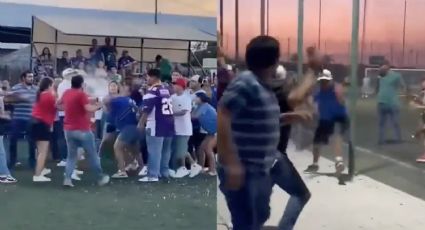 ¡Caguamazos en Torreón!; se agarran a botellazos en cancha de futbol  | VIDEO