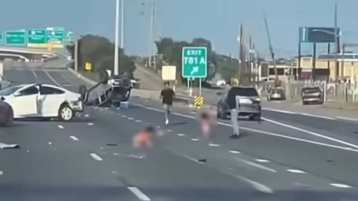 Bebés salen disparados de vehículo en volcadura en Texas | VIDEO