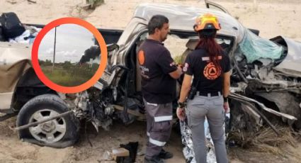 Choca y vuelca; mujer fallece en choque frontal entre camionetas en Mina