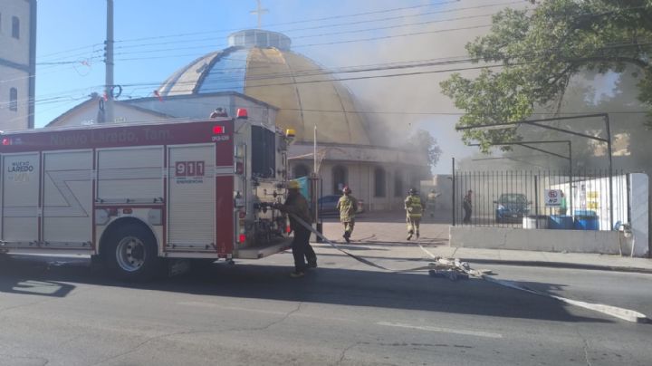 Se incendia la Parroquia Sagrados Corazones en Nuevo Laredo