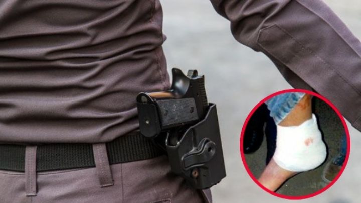 Guardia de seguridad se dispara el pie accidentalmente en Laredo; estaba guardándola