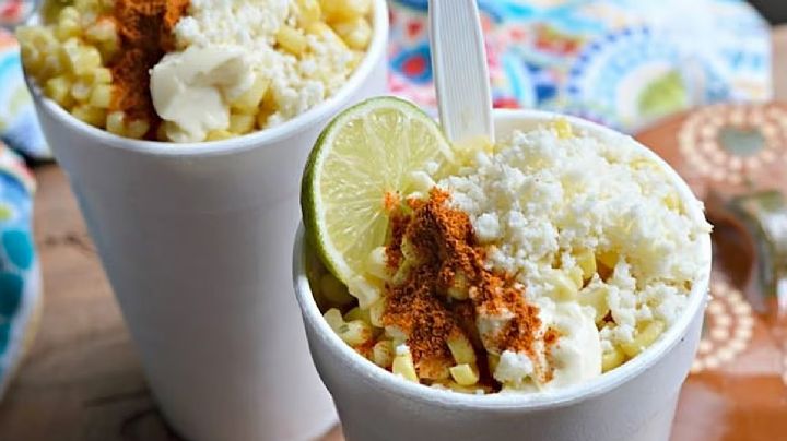 ¿Cuál es el nombre correcto del elote en grano que se sirve en un vaso desechable?