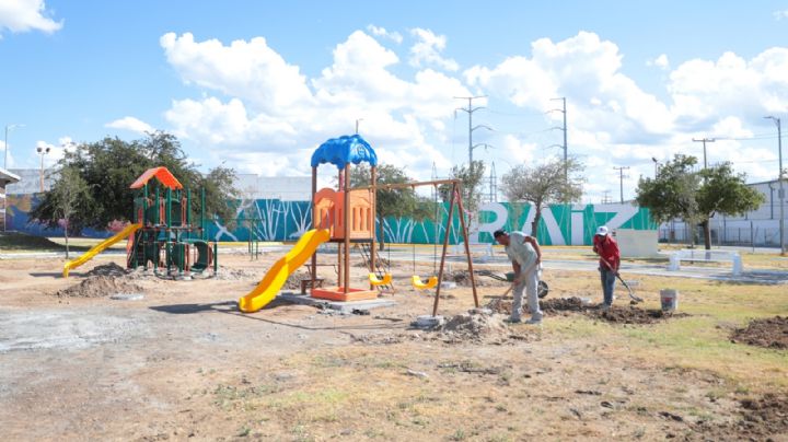 Parque de la colonia Las Torres es equipado con juegos y aparatos ejercitadores