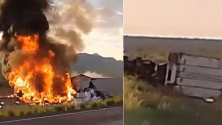 Mueren dos traileros en choque brutal sobre la carretera; uno de ellos quedó calcinado