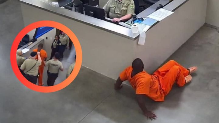 Recluso se arrastra a escondidas frente a un guardia para abusar de una reclusa | VIDEO