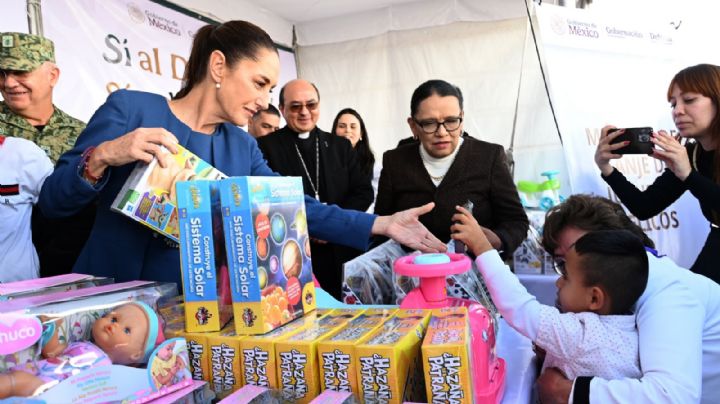 Claudia Sheinbaum: 'Si al desarme, sí a la paz'; canjean juguetes por armas