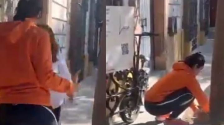 'Lady Banquetas': venezolana en México se viraliza por impedir el paso en la entrada de su negocio | VIDEO