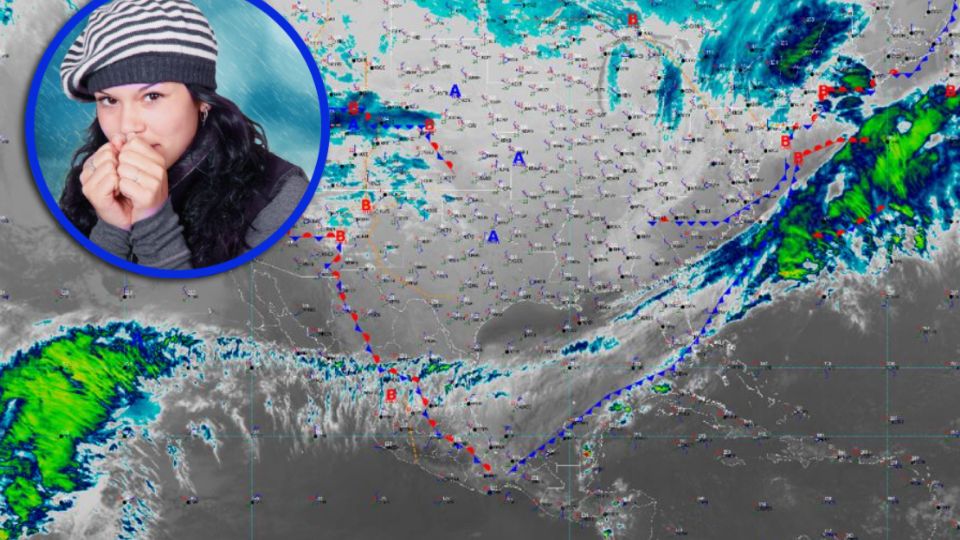 La masa de aire ártico asociada al frente, en interacción con la corriente en chorro subtropical, mantiene la onda fría sobre el norte y noreste de México