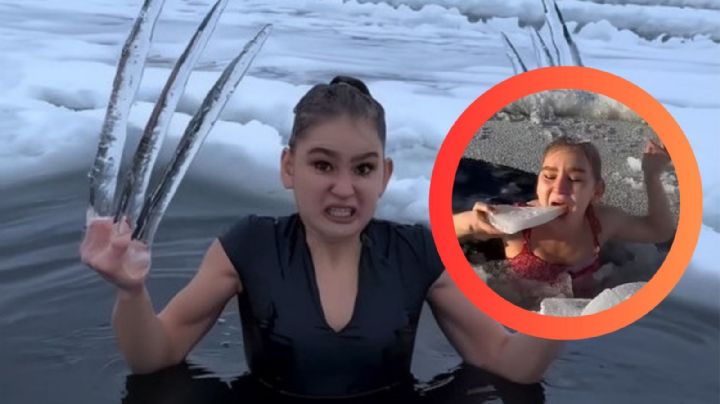 Influencer aprovecha el frío extremo para crear contenido viral único, ¡come 'pizza' de hielo! | VIDEOS