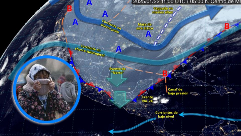 El frío continuará esta semana en gran parte del territorio mexicano, debido a la onda gélida y el frente frío que azota el norte del país