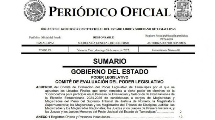 Publican comités listas para jueces de Tamaulipas; más de 40 incluyen a Nuevo Laredo