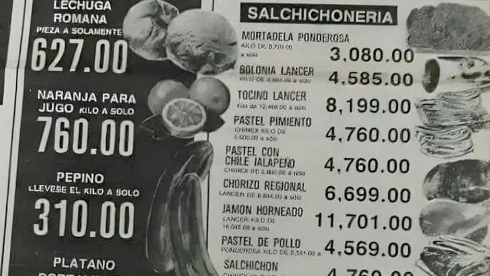 Los precios de hace 25 años