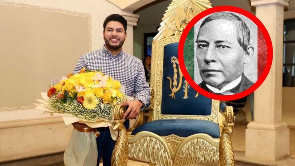 La silla es una réplica de la usada por Benito Juárez.