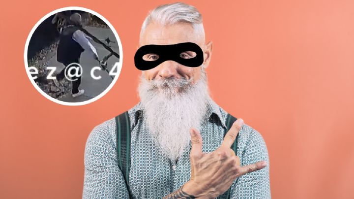 Abuelito finge usar bastón para robar partes de auto; termina en cuestión de minutos | VIDEO