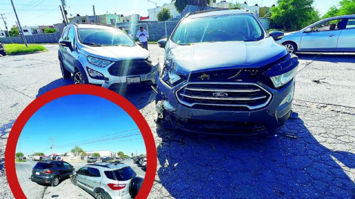 Nuevo Laredo: mujeres protagonizan fuerte choque en la colonia Los Fresnos; camionetas destrozadas