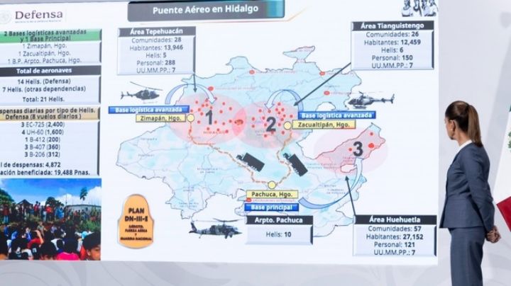 Sedena instala tres Centros de Mando en Hidalgo para atender a comunidades afectadas por lluvias