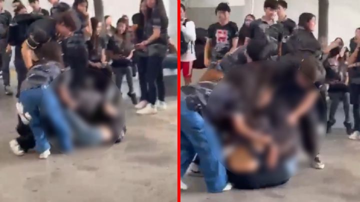 Captan grave pelea entre alumnas de preparatoria en Monterrey; maestros no intervinieron | VIDEO