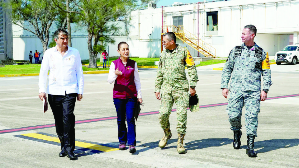 La presidenta Claudia Sheinbaum estuvo en Tamaulipas para supervisar el Pánuco; la acompañó el gobernador Américo Villarreal.